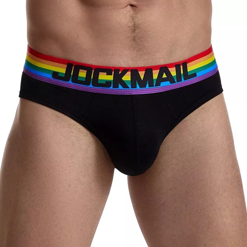 JOCKMAIL Rainbow Black Brief Underwear INVI-Expressionwear