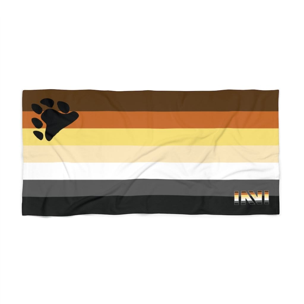 Home Decor 30" × 60" Bear Pride Flag Beach Towel INVI-Expressionwear