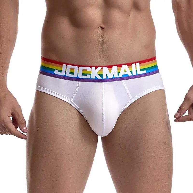 
                  
                    JM371WHITE / M - US size 28-30" JOCKMAIL Rainbow White Brief Underwear INVI-Expressionwear
                  
                
