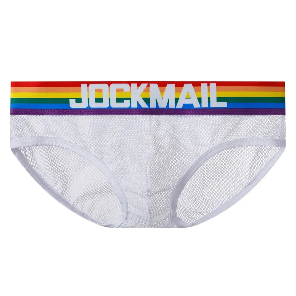 
                  
                    JM372WHITE / M - US size 28-30" JOCKMAIL Rainbow White MESH Brief Underwear INVI-Expressionwear
                  
                
