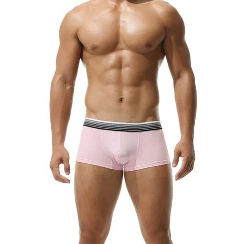 
                  
                    Pink / M - US size 28-30" Men's Striped Low Waist Boxer Sports Briefs INVI-Expressionwear
                  
                