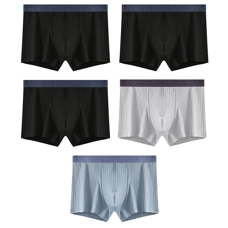 
                  
                    Style 10 - (3) Black; Light Grey; Light Blue / XS - (28-30") / 5 pcs 5 Pack Ribbed Cotton Boxer Briefs INVI-Expressionwear
                  
                