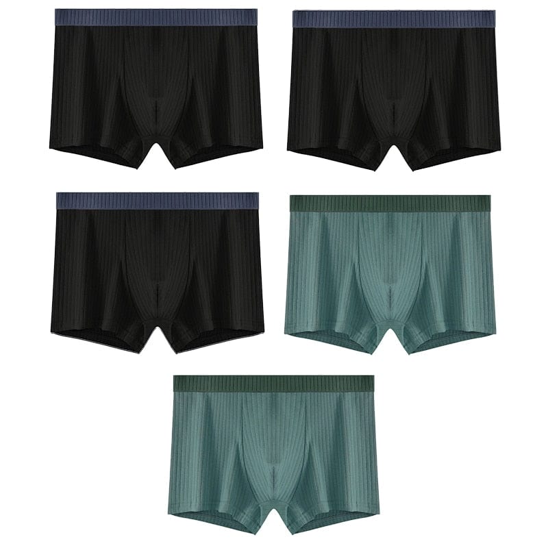 
                  
                    Style 14 - (2) Dark Green; (3) Black / XS - (28-30") / 5 pcs 5 Pack Ribbed Cotton Boxer Briefs INVI-Expressionwear
                  
                
