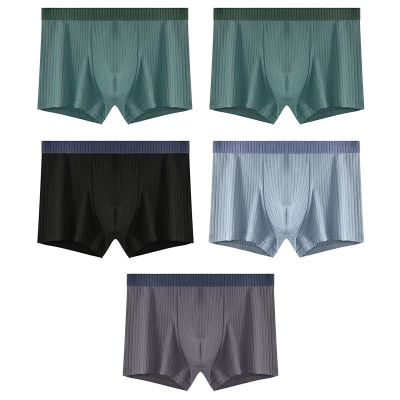 
                  
                    Style 4 - (2) Dark Green; Dark Grey; Light Blue; Black / XS - (28-30") / 5 pcs 5 Pack Ribbed Cotton Boxer Briefs INVI-Expressionwear
                  
                
