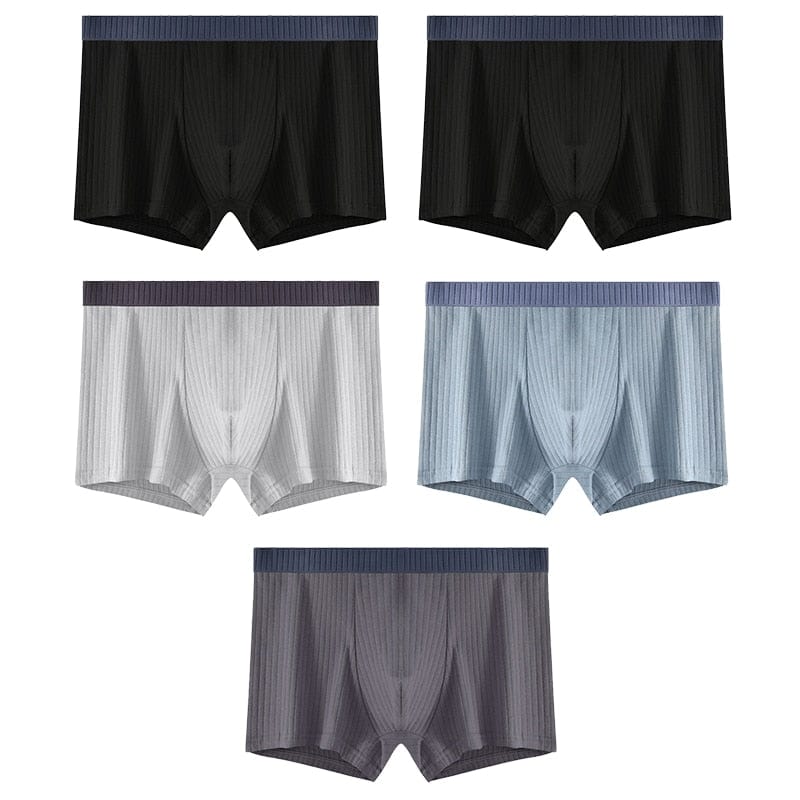 
                  
                    Style 5 - (2) Black; Light Grey; Dark Grey; Light Blue / XS - (28-30") / 5 pcs 5 Pack Ribbed Cotton Boxer Briefs INVI-Expressionwear
                  
                