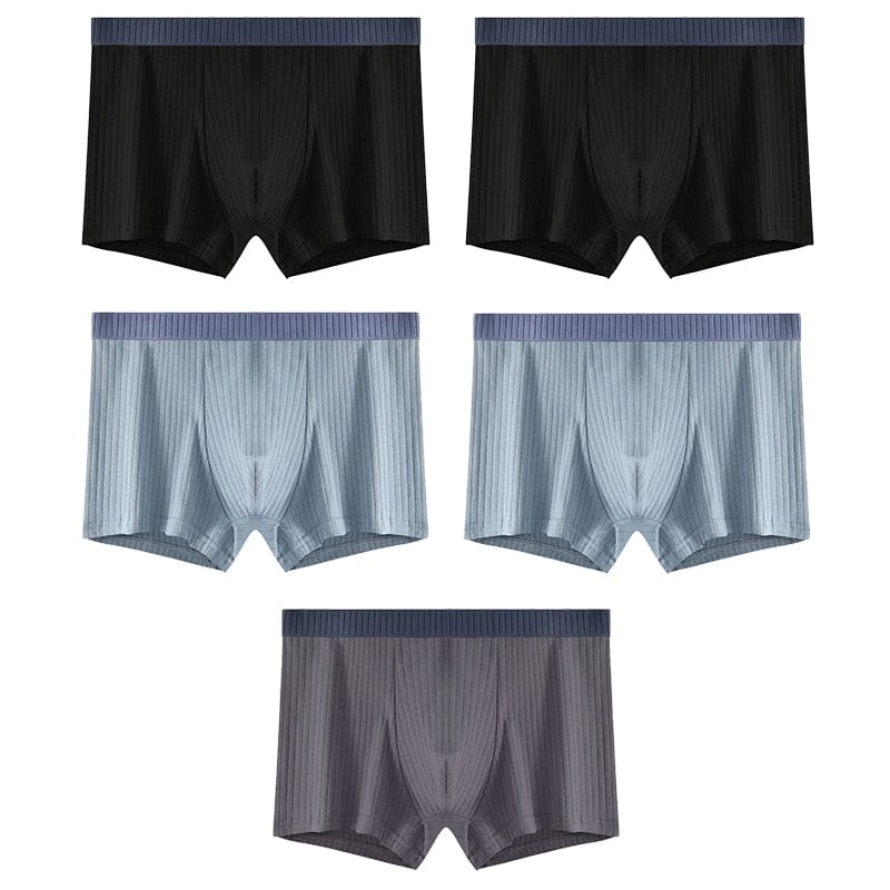 
                  
                    Style 7 - (2) Black: (2) Light Blue; Dark Grey / XS - (28-30") / 5 pcs 5 Pack Ribbed Cotton Boxer Briefs INVI-Expressionwear
                  
                