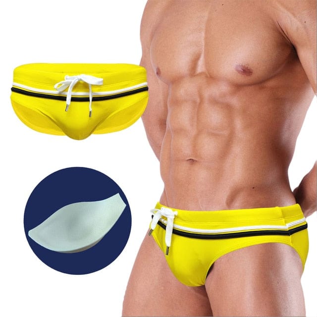 
                  
                    yellow push-up / XL - 32-34" Double Stripe Yellow Bikini Swimsuit INVI-Expressionwear
                  
                