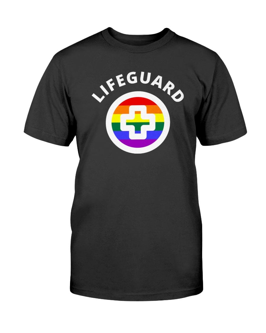 Apparel Black Shirt with Rainbow/White "Lifeguard" logo print / Black / XS INVI Lifeguard Classic T-shirt INVI-Expressionwear