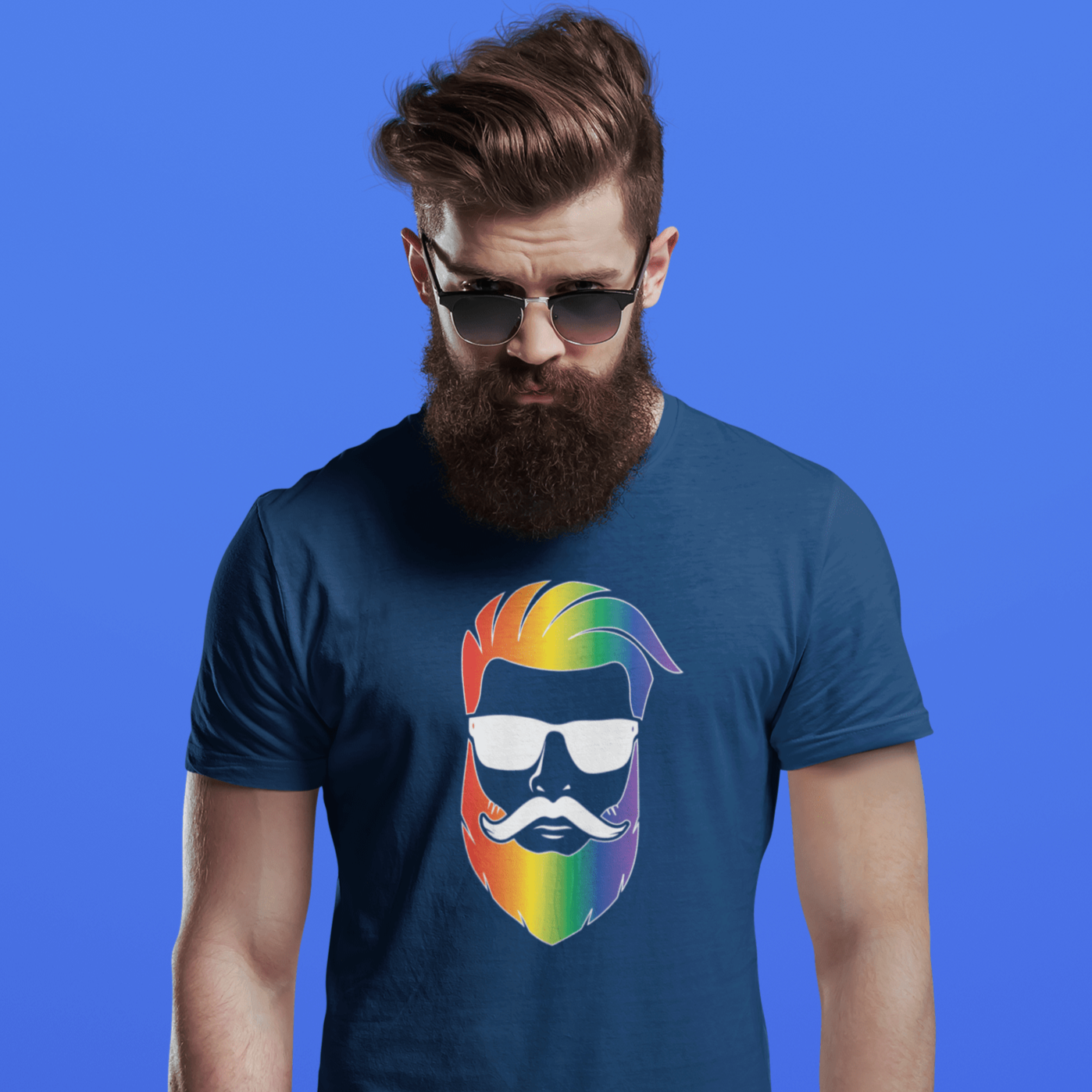 
                  
                    Bearded Man Navy T-Shirt INVI-Expressionwear
                  
                