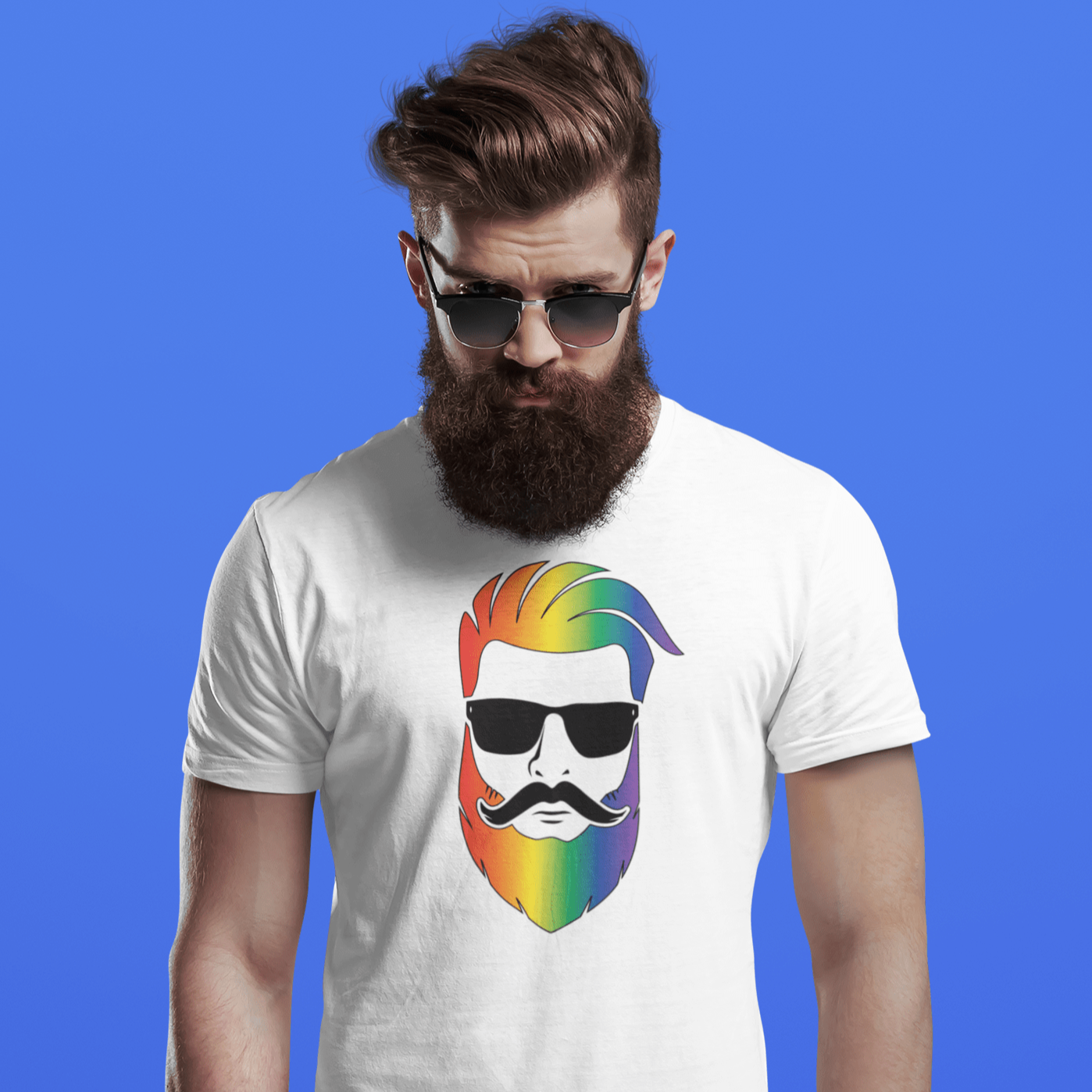 
                  
                    Bearded Man White T-Shirt INVI-Expressionwear
                  
                