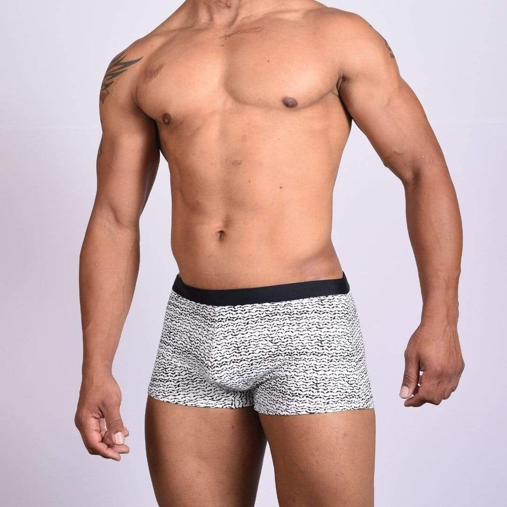 Black Abstract Trunk Swimsuit INVI-Expressionwear
