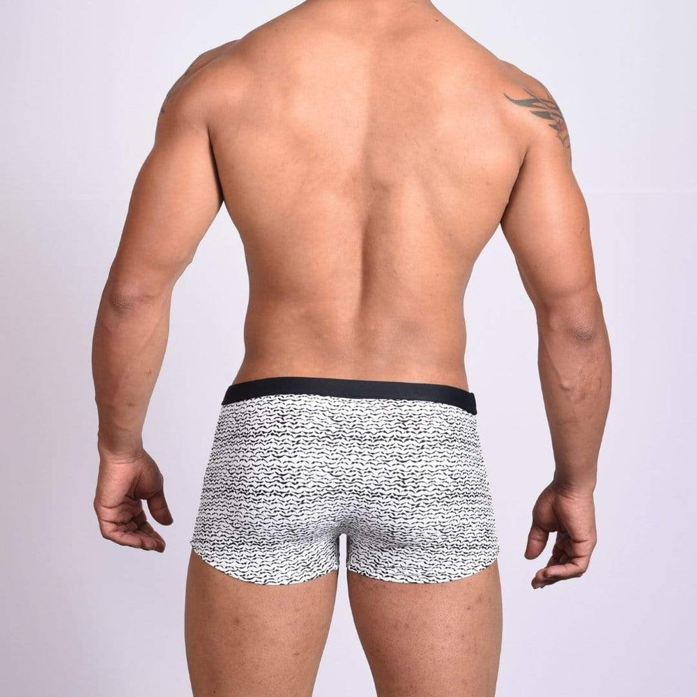 Black Abstract Trunk Swimsuit INVI-Expressionwear