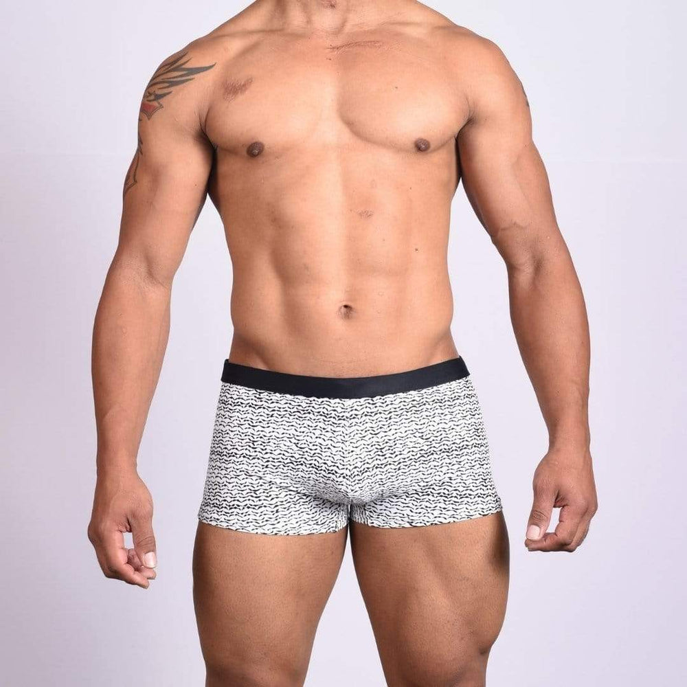 Black Abstract Trunk Swimsuit INVI-Expressionwear