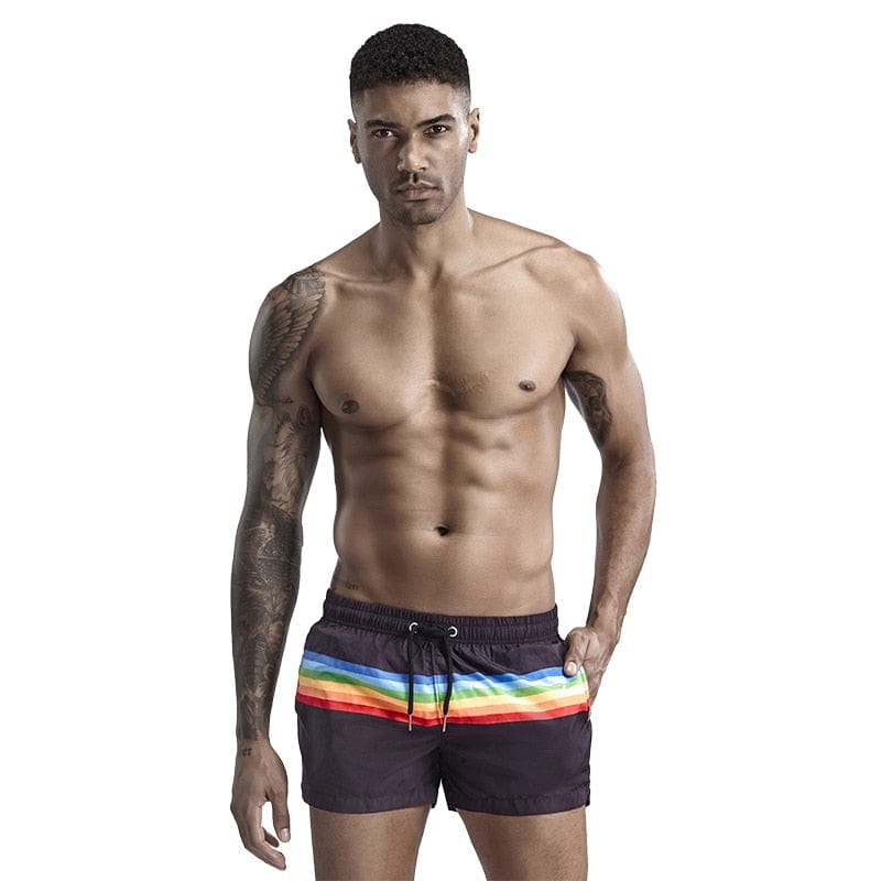 
                  
                    Black / M - US Extra Small (28-30") Rainbow Stripes Swimming Trunk Shorts INVI-Expressionwear
                  
                