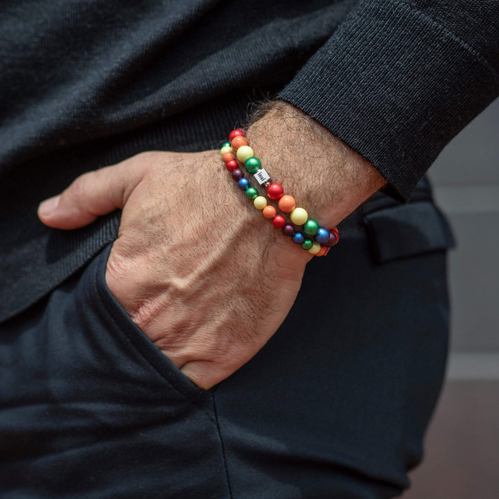 Crystal Pearl Rainbow Pride Bracelet INVI-Expressionwear