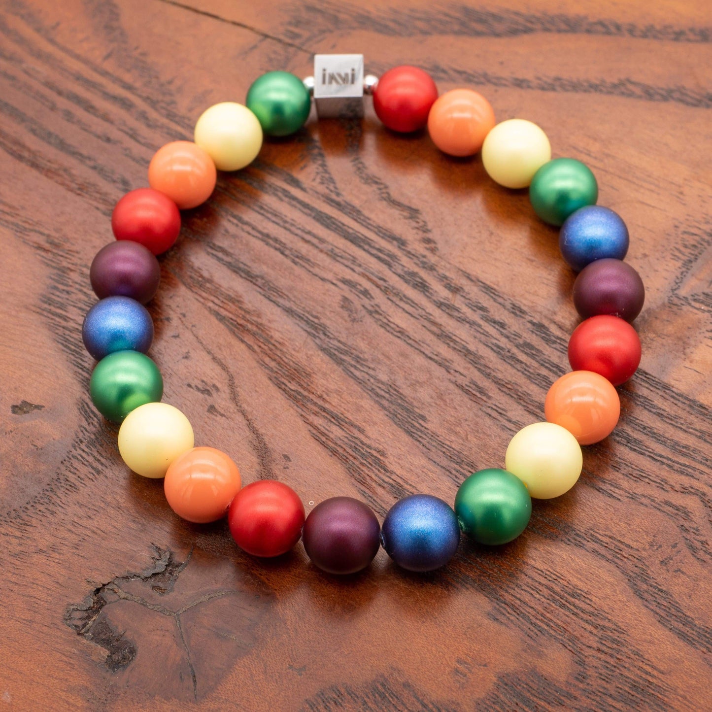 Crystal Pearl Rainbow Pride Bracelet INVI-Expressionwear