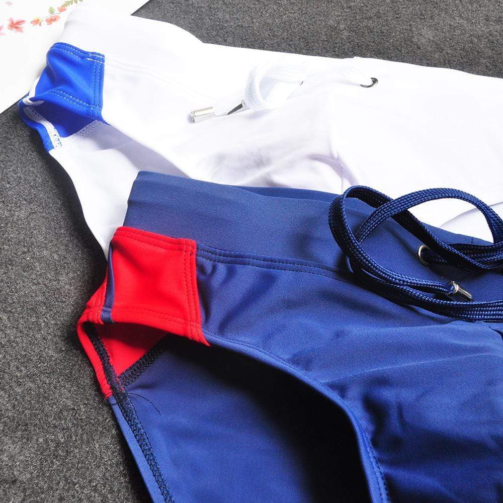 
                  
                    Dark Blue / Red Waist Reducing Bikini Swimsuit INVI-Expressionwear
                  
                