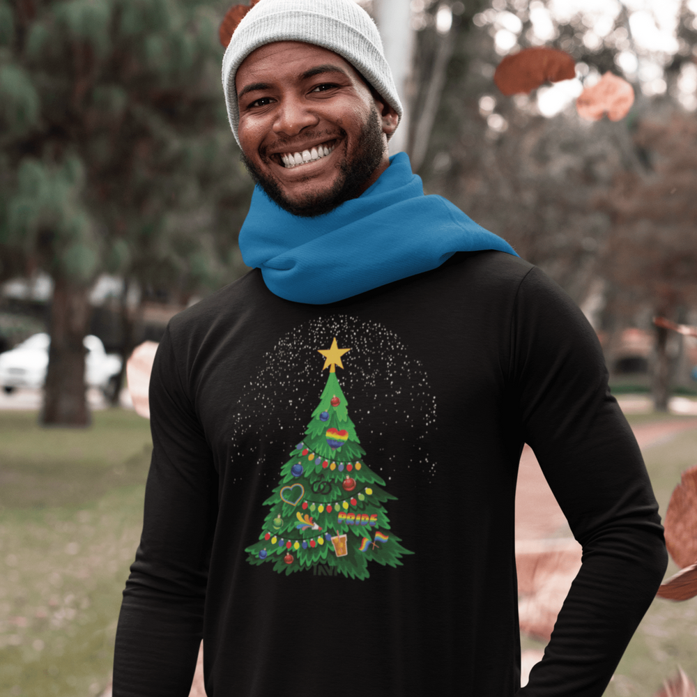 Gay Christmas Long Sleeve T-shirt INVI-Expressionwear - Black Heather