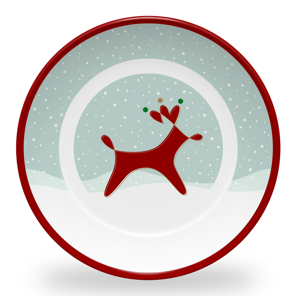Home Decor Plate / Reindeer - Set of 4 Reindeer Dinnerware INVI-Expressionwear