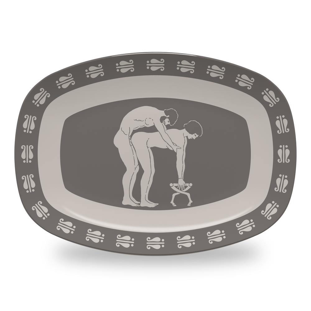 Home Decor Platter / Doggy Birdcage Inspired Greek Boy Dinnerware - Single Pieces INVI-Expressionwear
