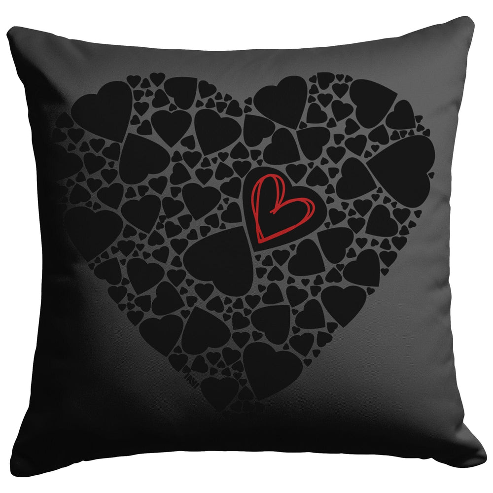
                  
                    Home Goods 16x16 / Zip Cover with Insert Black Heart Pillow INVI-Expressionwear
                  
                