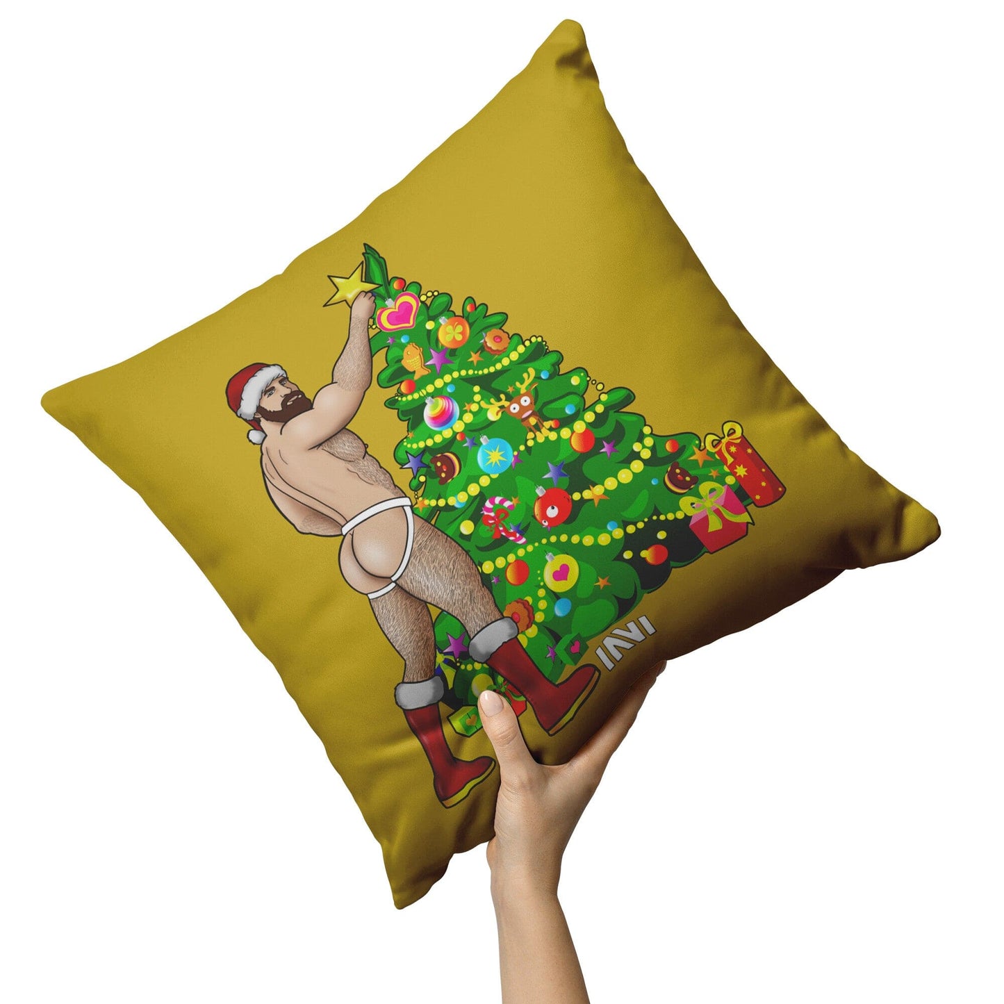 
                  
                    Home Goods 16x16 / Zip Cover with Insert Man Hunk Christmas Double Sided Gold & Silver Pillow INVI-Expressionwear
                  
                