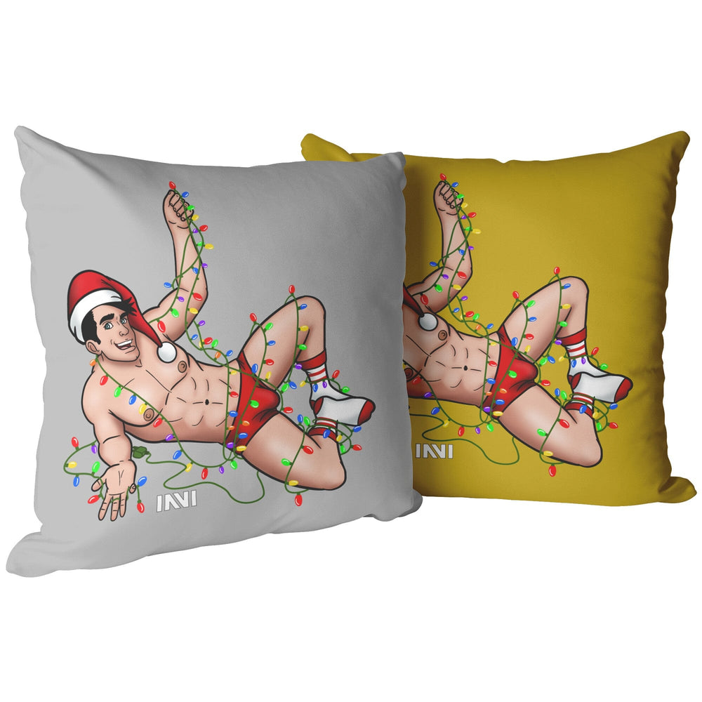 
                  
                    Home Goods Boy Hunk Christmas Double Sided Gold & Silver Pillow INVI-Expressionwear
                  
                