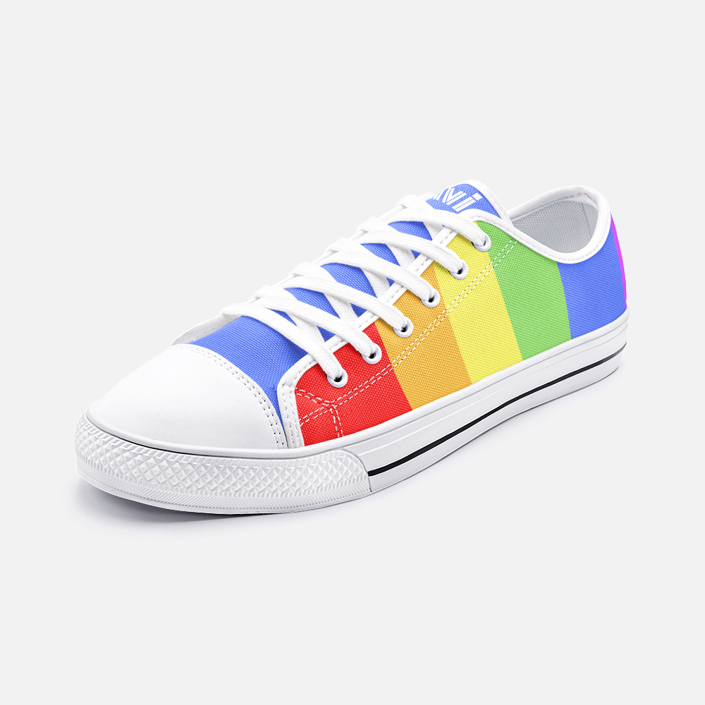 Men's Shoes 6 Men / White INVI Rainbow Canvas Shoes INVI-Expressionwear