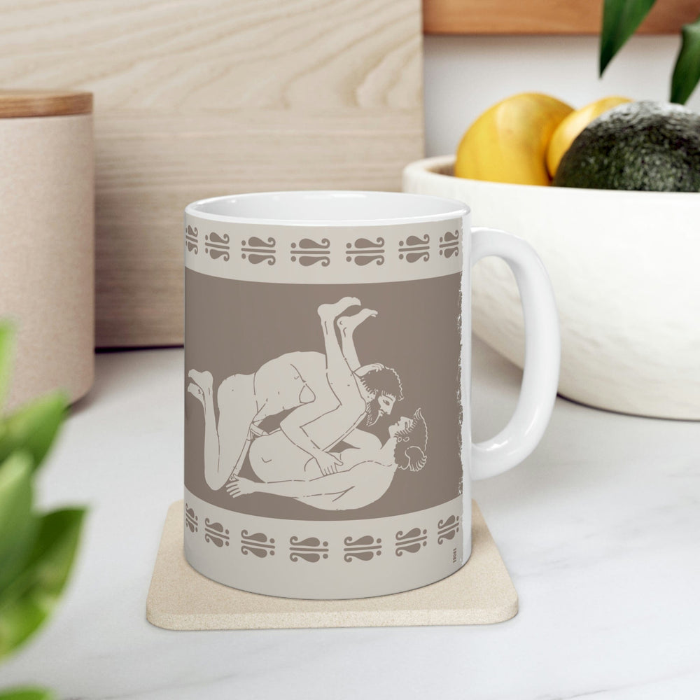 
                  
                    Mug 11oz Birdcage Inspired Greek Boy Dinnerware - Missionary Pattern Ceramic Mug 11oz INVI-Expressionwear
                  
                