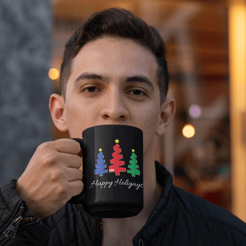 Mugs Black / 15Oz Happy Holigays 15oz Mug INVI-Expressionwear