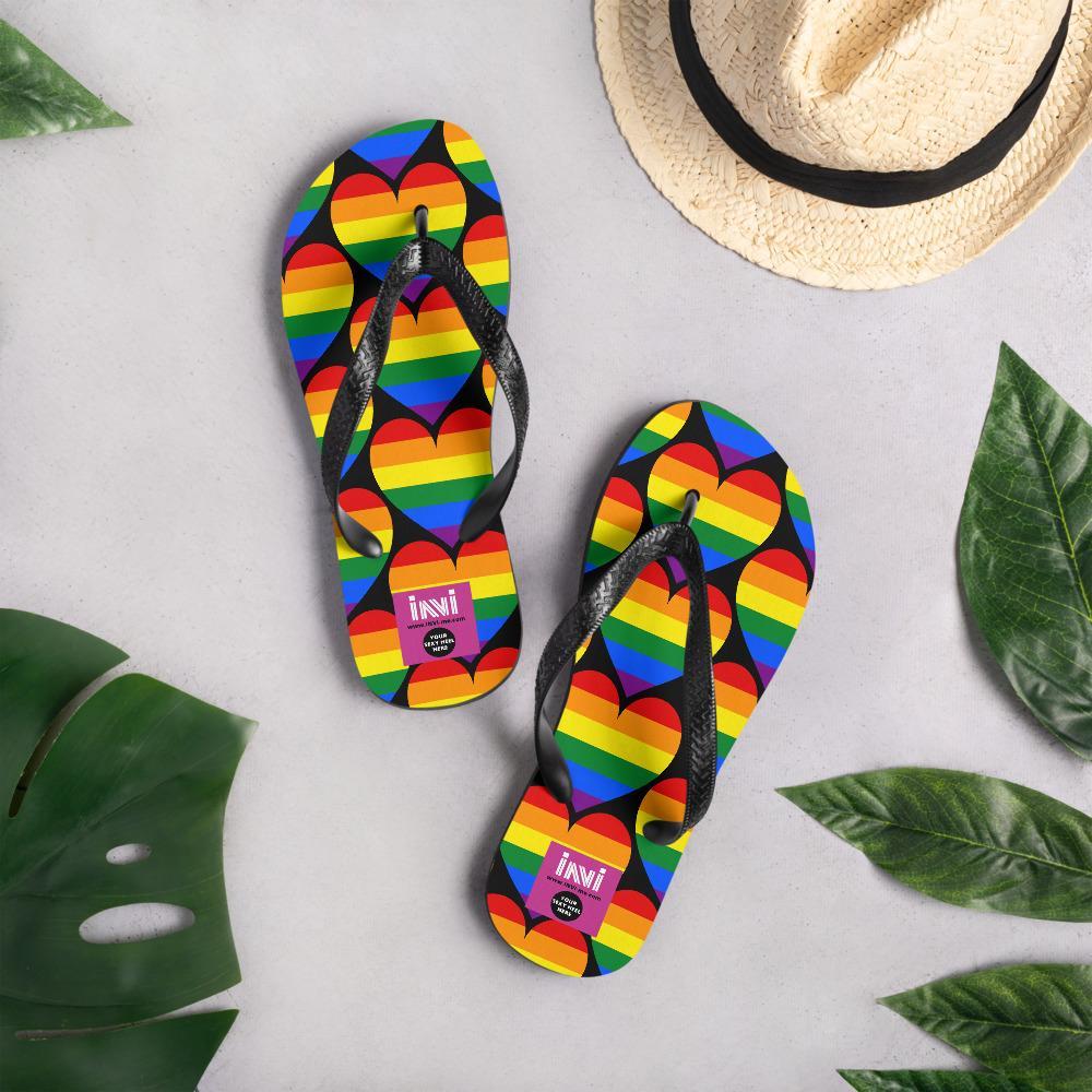 Rainbow Heart Flip-Flops INVI-Expressionwear