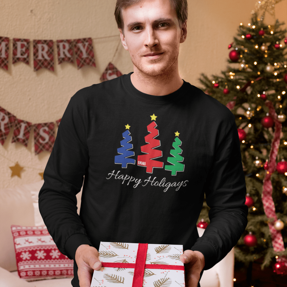 
                  
                    Shirts Black Heather / XS Happy Holigays Long Sleeve T-Shirt INVI-Expressionwear
                  
                