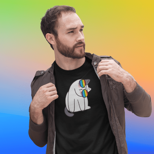 
                  
                    Shirts Black / XS Rainbow Cat Pride T-shirt INVI-Expressionwear
                  
                