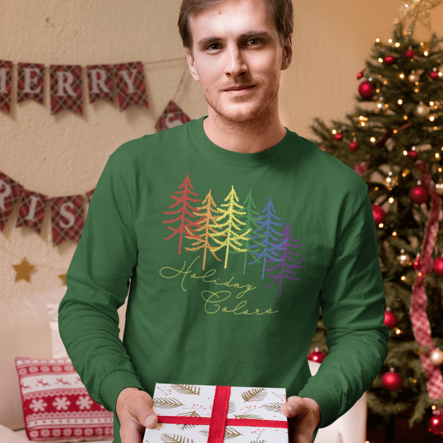 
                  
                    Shirts Heather Forest / XS Holiday Colors Long Sleeve T-Shirt INVI-Expressionwear
                  
                