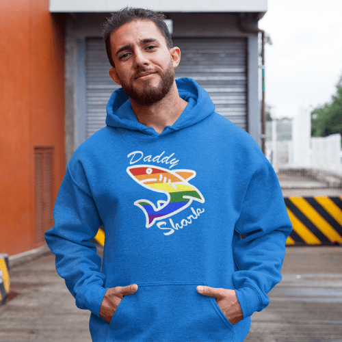 Sweatshirts Royal Blue / S Daddy Shark Pride Hoodie INVI-Expressionwear