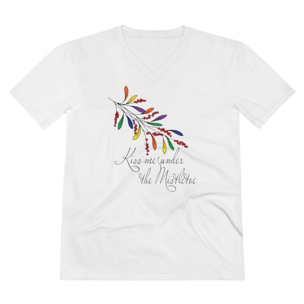 
                  
                    T-Shirt L / White Kiss Me Under the Mistletoe Pride V-Neck Tee INVI-Expressionwear
                  
                