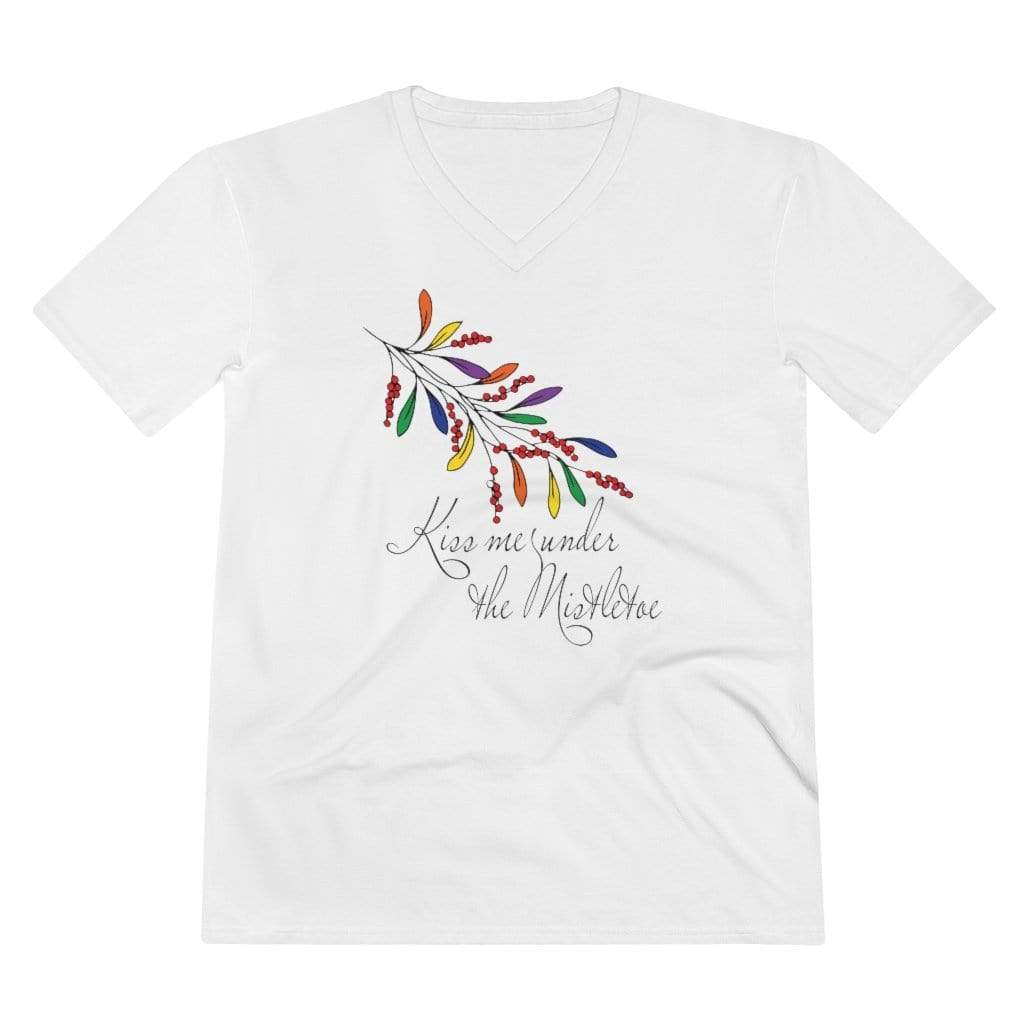
                  
                    T-Shirt L / White Kiss Me Under the Mistletoe Pride V-Neck Tee INVI-Expressionwear
                  
                
