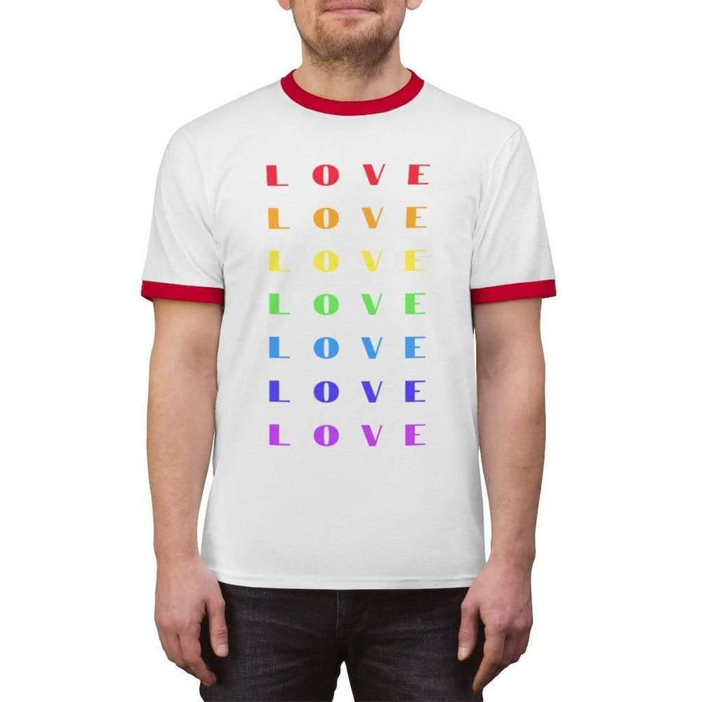 
                  
                    T-Shirt S / White / Red Rainbow Love - Ringer Tee INVI-Expressionwear
                  
                