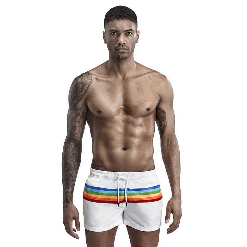 
                  
                    White / M - US Extra Small (28-30") Rainbow Stripes Swimming Trunk Shorts INVI-Expressionwear
                  
                